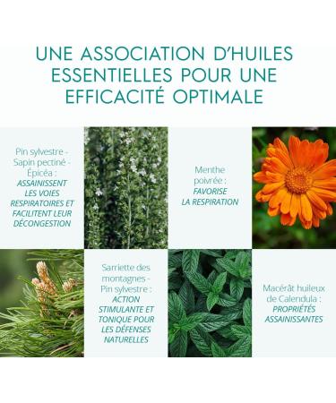 Enea Sens - Huile de Massage Respiration Bio - Huiles Essentielles - Huiles essentielles de Sapin Pectin Epic a et Menthe Poivr e Huile de Noisette Calendula - 50 ml - Fabriqu en France - Buy Online on GoSupps.com