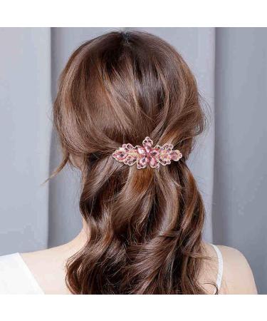 WHAVEL Flower Crystal Rhinestone Hair Barrettes - 4Pcs Luxury Spring French Clips for Women & Girls - Buy Online on GoSupps.com