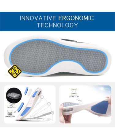 Unisex Adjustable Diabetic Slippers - Lightweight Orthopedic Sandals for Edema & Swollen Feet - Breathable Hospital Shoes - Blue (43EU/Lable45) - Buy Online on GoSupps.com