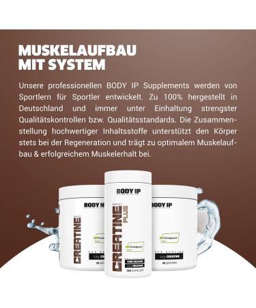 Body IP Perfect Creatine Plus - Pure Creapure Creatine Monohydrate for Muscle Building & Performance | 180 Vegan Capsules | Made in Germany - Buy Online on GoSupps.com