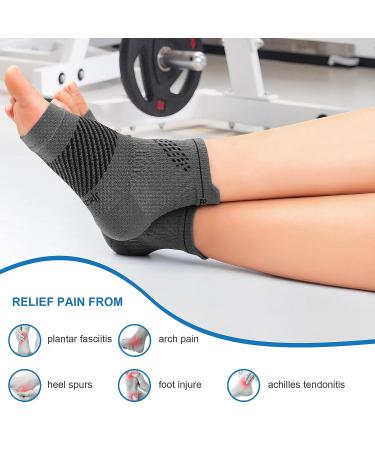 PAPLUS Plantar Fasciitis Compression Socks - 2 Pair Grey X-Large. Arch/Ankle Support for Men and Women, Reduce Swelling & Heel Spur Pain. Recovery for Sports - Buy Online on GoSupps.com