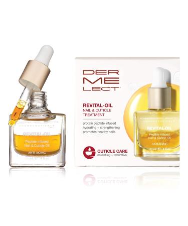 Dermelect Revital-oil Nail & Cuticle Treatment- Nourishing Oil for Dry Damaged Cuticles with Protein Peptides Argan Oil Shea Butter Moisturizes Soothes Strengthens Repairs Cuticles & Nails 0.4 oz