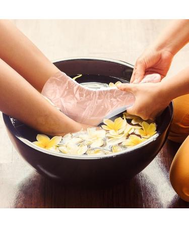 Sibba Paraffin Wax Feet Protectors 100 PCS Spa Set - Disposable Plastic Gloves & Socks for Hot Therapy, Bath, and Waxing - Buy Online on GoSupps.com