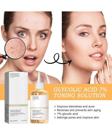 Glycolic Acid 7% Toning Solution with Hyaluronic Acid - Exfoliate, Brighten, and Rejuvenate - 240ml - Buy Online on GoSupps.com