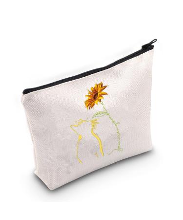 Levlo Funny cosmetic bag for cat lovers gifts cat you are my sunshine make-up bag with zip for women girls teenagers cat sunshine large make-up bag