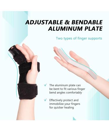 Pinky Finger Splint & Boxer Fracture Brace | Adjustable 2-Finger Support for Arthritis Tendonitis & Mallet Finger (L/XL) - Shop Internationally - Buy Online on GoSupps.com