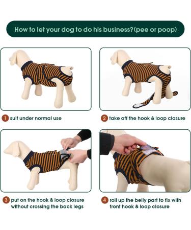 Kuoser Dog Recovery Body Suit - Breathable Post-Surgery Protection for Male & Female Dogs | Anti-Licking Leakage Protection | XXL Brown Striped (1 Pack) - Buy Online on GoSupps.com