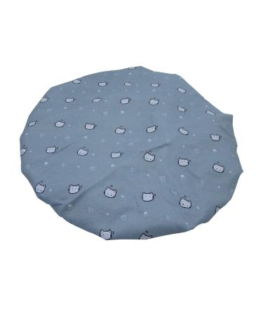 Waterproof Double Layer Lined Reusable Shower Cap for Women - Blue Kitten Design - Buy Online on GoSupps.com