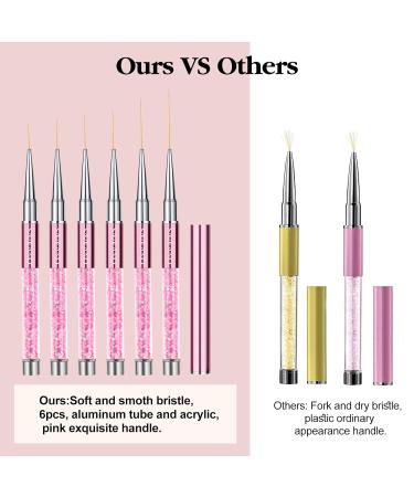 Saviland Nail Art Liner Brush Set - 6-Piece Rose Gold Nail Design Tool for Precision Liner Art & French Manicure - Buy Online on GoSupps.com