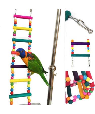 Wonninek Bird Parrot Toys 10-Step Ladders Swing Chewing Toys Hanging Pet Bird Cage Accessories Swing Toy for Small Parakeets Cockatiels Lovebirds Conures Macaws - Buy Online on GoSupps.com