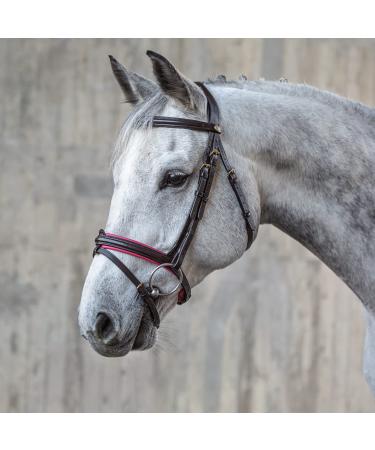 Sunride English combined bridle Hawaii with reins made of soft real leather colored adjustable and anatomical (COB brown/pink) COB brown/pink
