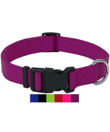 Dey - Premium dog collar nylon |Adjustable |For small and large dogs |Many colors and sizes |Collar dog cat puppy |Dog neck bands |Cat neck band |Puppy neck band |Lila S S - 1.5 x 27-37 cm purple