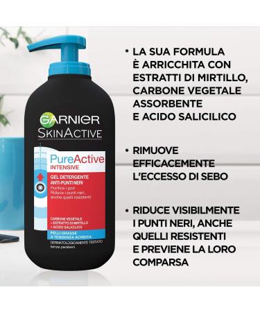 Naturals Garnier PureActive Intense 3 in 1 Anti-Blackheads Serum - 200ml | Buy Online Fast International Shipping - Buy Online on GoSupps.com