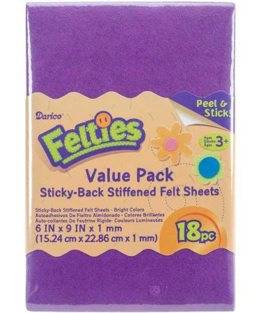Darice Assorted Felties Stiff Felt Sticky Backs Bright Colors - 18 Sheets, 6x9 - Perfect for Kids Crafts, Costumes, and Classroom Projects - Buy Online on GoSupps.com