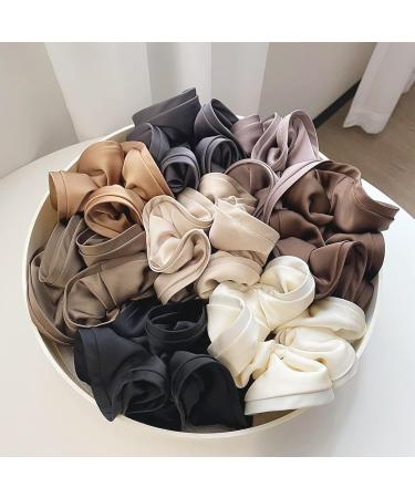 Apricot Oversized Silk Scrunchies - Elastic Satin Hair Ties for Frizz Prevention and Breakage - Buy Online on GoSupps.com