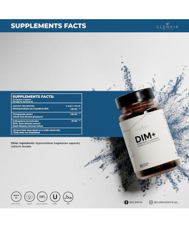 DIM Supplement with Pomegranate & Sulforaphane Estrogen Supplement for Women and Men Diindolylmethane with Antioxidant Ingredients 90 Capsules Vegan Formula with SGS & Fruit Extracts & Non-GMO - Buy Online on GoSupps.com