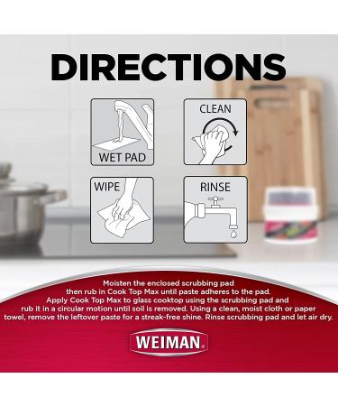 Weiman Cooktop Cleaner Max - 9oz - Removes Burned-On Food, Grease and Watermarks for Sparkling Glass Cooktops - Buy Online on GoSupps.com