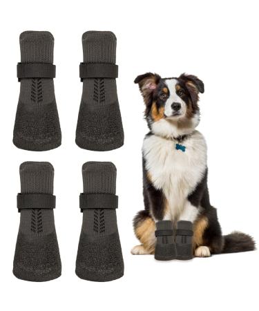 Verdpe 4 pieces of dog shoes Paw protection anti-slip socks for dogs with adjustable straps dog shoes outdoor against licking and sliding (XXXL)
