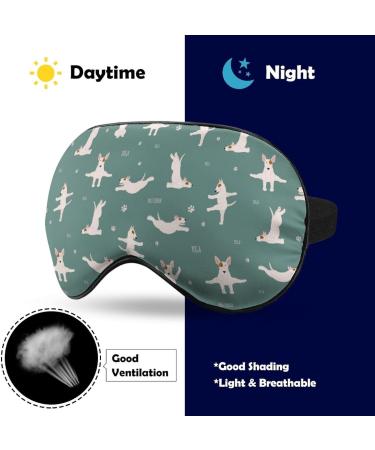 Yoga Bull Terrier Dogs Sleep Mask - Adjustable Strap for Sleeping, Blocking Light - Men Women Night Travel Nap Blindfold - Buy Online on GoSupps.com