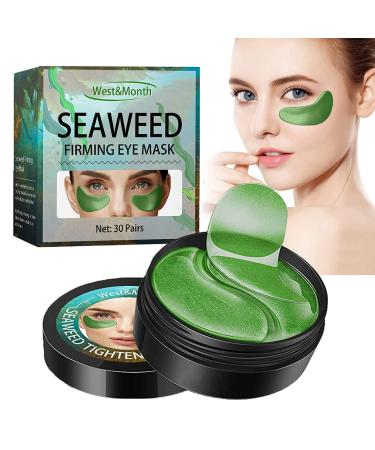 JHSLCHA Seaweed Collagen Eye Mask 60 Pcs Under Eye Masks Eye Pads Improving Eye Bags  Dark Eye Circles  Under Eye Gel Pads with Collagen Hyaluronic Acid