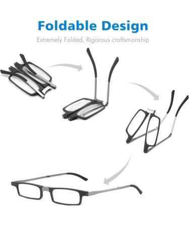 Buy Szeoeom Ultra Thin Foldable Reading Glasses - Ultra-Light Blue Light Blocking Compact & Portable for Men & Women - 1 Diopter - Buy Online on GoSupps.com