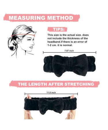 Spa Headband 2-Pack with Bow, Facial Makeup Headbands for Women - Black & Grey - Buy Online on GoSupps.com