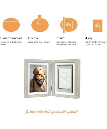Pearhead Pet Paw Print Photo Frame - DIY No Mess Keepsake Kit for Cats & Dogs | Ideal Memorial Gift in Distressed Gray - Buy Online on GoSupps.com