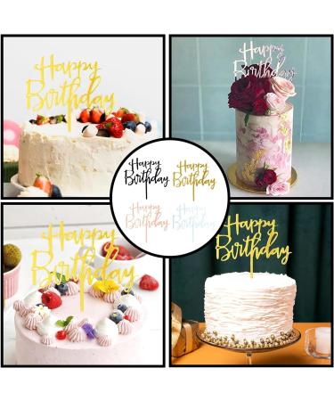 4 Pieces Happy Birthday Cake Topper Cake Decoration Supplies Cake Topper Cake Toppers Birthday Personalised for Birthday Cake Decorations Supplies (Multicolor) - Buy Online on GoSupps.com