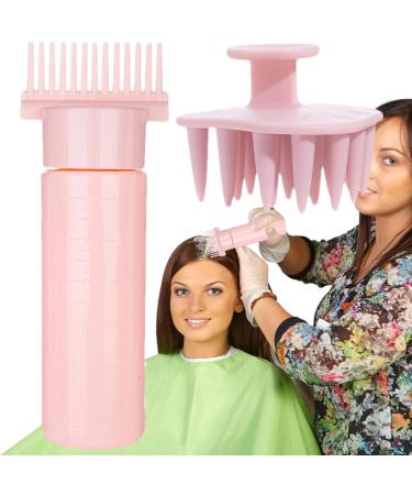 Comb Applicator Bottle for Hair 180ml Comb Applicator Bottle for Oiling Scalp Bottle Applicator Hair Oil Dispenser Bottle Comb for Hair Dye Shampoos Hair Salons Pink Third Generation - Buy Online on GoSupps.com