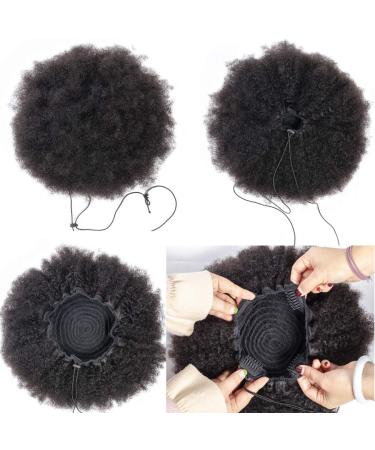 WENYU Afro Puff Drawstring Ponytail 6 Inch - Brazilian Virgin Human Hair Bun for Black Women - Kinky Curly Clip In Extension - Natural Color - Pack of 1 - Buy Online on GoSupps.com