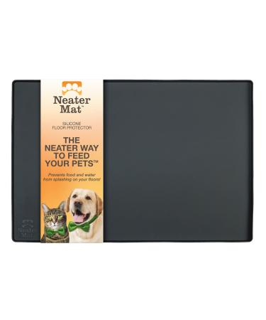 Neater Pet Brands Neater Mat - Waterproof Silicone Pet Bowls Mat - Protect Floors from Food & Water (Midnight Black 24" x 16" Silicone) Midnight Black 24" x 16" Silicone