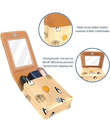 Travel Lipstick Organizer Case - Portable Makeup Bag with Mirror & Cartoon Balloon Penguin Design - Q440m6utsy - Buy Online on GoSupps.com