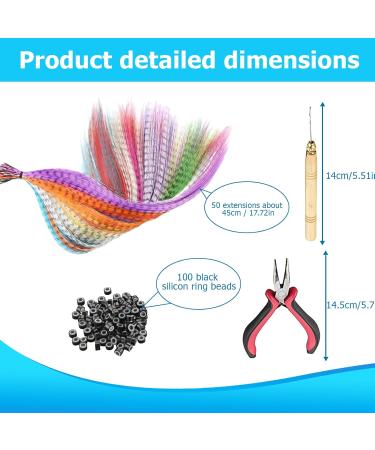 SPORWAY Coloured Hair Extensions 50 Pieces Colourful Feather Hair Extension Set Art Hair Extensions Hair Strands Children Feather Hair Accessories Hairpiece Braids for Women Children Party  - Buy Online on GoSupps.com