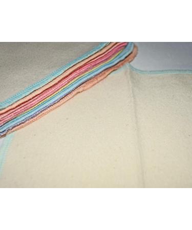 Organic Flannel Washable Baby Wipes - 8x8 Inches, 10 Pack Assorted Pastel Set - Buy Online on GoSupps.com