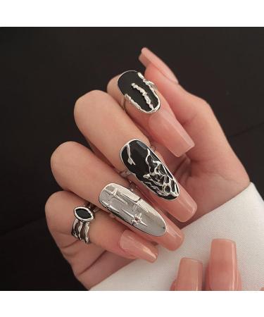 Star Irregular Pattern Fingertip Nail Adjustable Opening Fingernail Punk Nail Jewelry Nail Decorations Fingertip Rings For Women Adjustable - Buy Online on GoSupps.com