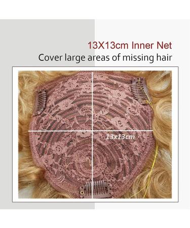 EREE HAIR 10Inch Short Curly Hair Topper Clip in Hair Topper Top Hairpieces Topper Human Hair Extensions Wiglet Topper Hair Piece for Women with Thinning Hair Strawberry Blonde Color - Buy Online on GoSupps.com