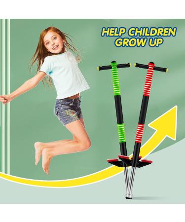 Meooeck 2 Pcs Bounce Pogo Stick for Kids Age 5 and Up | Foam Jolt Pogo Jumper for Body Balance Exercise | Green and Red - Buy Online on GoSupps.com