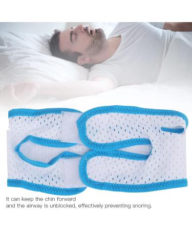Breathable Anti-Snoring Sleeping Mask with Jaw Support Belt and Chinrest - Sky Blue Trim - Buy Online on GoSupps.com