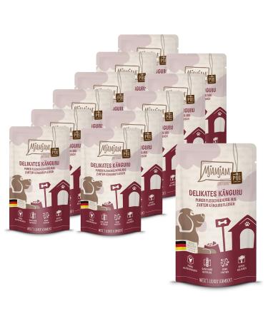 MjAMjAM - Premium wet food for dogs - Quetschie - pure meat delight - delicate kangaroo meat in its purest form, pack of 12 (12 x 125g)