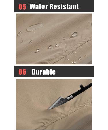 TACVASEN Men's Quick-Dry Water-Resistant Tactical Hiking Pants | Lightweight with 8 Pockets | Thin Khaki, Size 36 - Buy Online on GoSupps.com