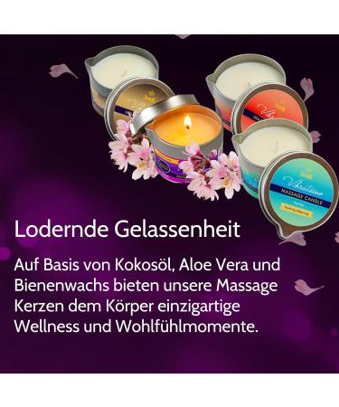 Vibratissimo Massagekerze Peach Grace 50ml | Luxurious Peach Scented Candle for Relaxation | Natural Ingredients & Coconut Oil | Ideal for Sensitive Skin | Perfect Massage Candle - Buy Online on GoSupps.com