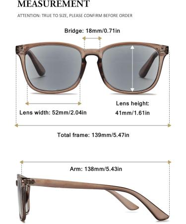 Vevesmundo Tinted Reading Glasses - 2.5x Sunglasses with Sun Protection for Men & Women - Dark Brown - Buy Online on GoSupps.com