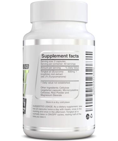 Tongkat Ali for Men - 200:1 Root Supplement 1200mg Eurycomanone 30 Day Supply Longjack Extract Capsules | Enhance Stamina & Vitality - Buy Online on GoSupps.com