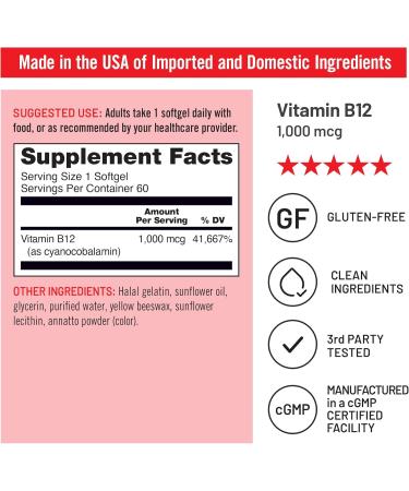 NatureWise (Pack of 2 Vegan Vitamin D3 5000IU + K2 - Organic Coconut MCT Oil - 30 Softgels 30-Day Supply + 1 Vitamin B12 1000 mcg - Gluten-Free Non-GMO - 60 Softgels 60-Day Supply  - Buy Online on GoSupps.com