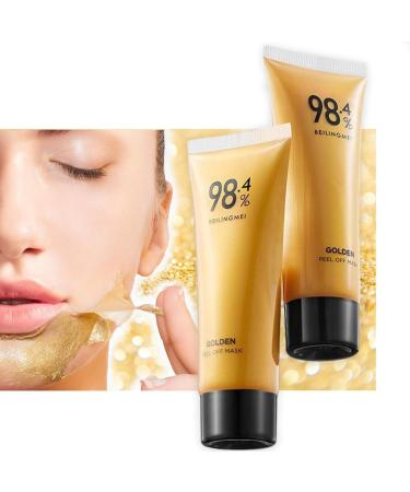CERAVI Gold Foil Peel-Off Mask 98.4% Purity Gold Face Mask Anti-Aging Gold Face Mask for Moisturizing Removes Blackheads Reduces Fine Lines And Cleans Pores Peel Off Face Mask (2 Pack)