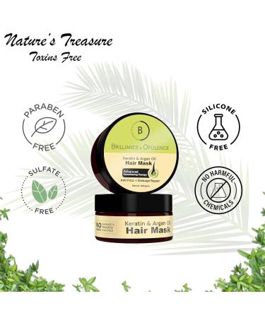 Keratin & Argan Oil Hair Mask - Repair Damage & Control Frizz | Sulfate-Free Paraben-Free Silicone-Free - 200 gm - Buy Online on GoSupps.com
