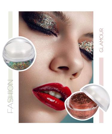2Pcs Vegan Holographic Body Glitter Cruelty-Free Nail Hair Face & Body Glitter for Festivals & Cosplay - Buy Online on GoSupps.com