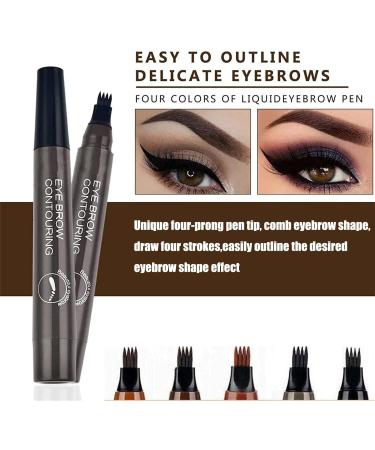 3D Waterproof Microblading Eyebrow Pen - 3Pcs New Magic Eyebrow Pencil Waterproof Microblading Eyebrow Pencil Contouring Pen 4 Tipped Precise Eyebrow Contouring Pen (Black) - Buy Online on GoSupps.com