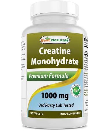 Best Naturals Creatine Monohydrate 1000 mg 240 Tablets