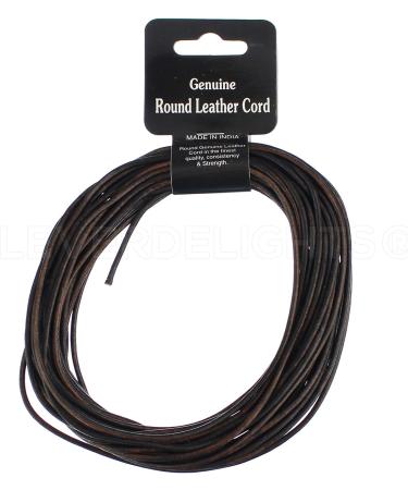 Genuine Leather Cord - 1/16 Round - 25 Feet - Dark Brown | CleverDelights - Buy Online on GoSupps.com